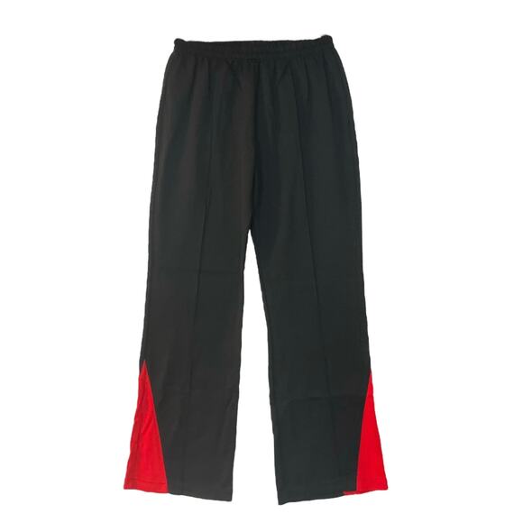Betlin MFG Co. VINTAGE 80s Women's Black w/ Red Pull-On Nylon Pants | Size L - Picture 1 of 11